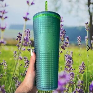 Starbucks Green Jelly Grid Soft Touch Tumbler Limited Edition 2022 24Oz